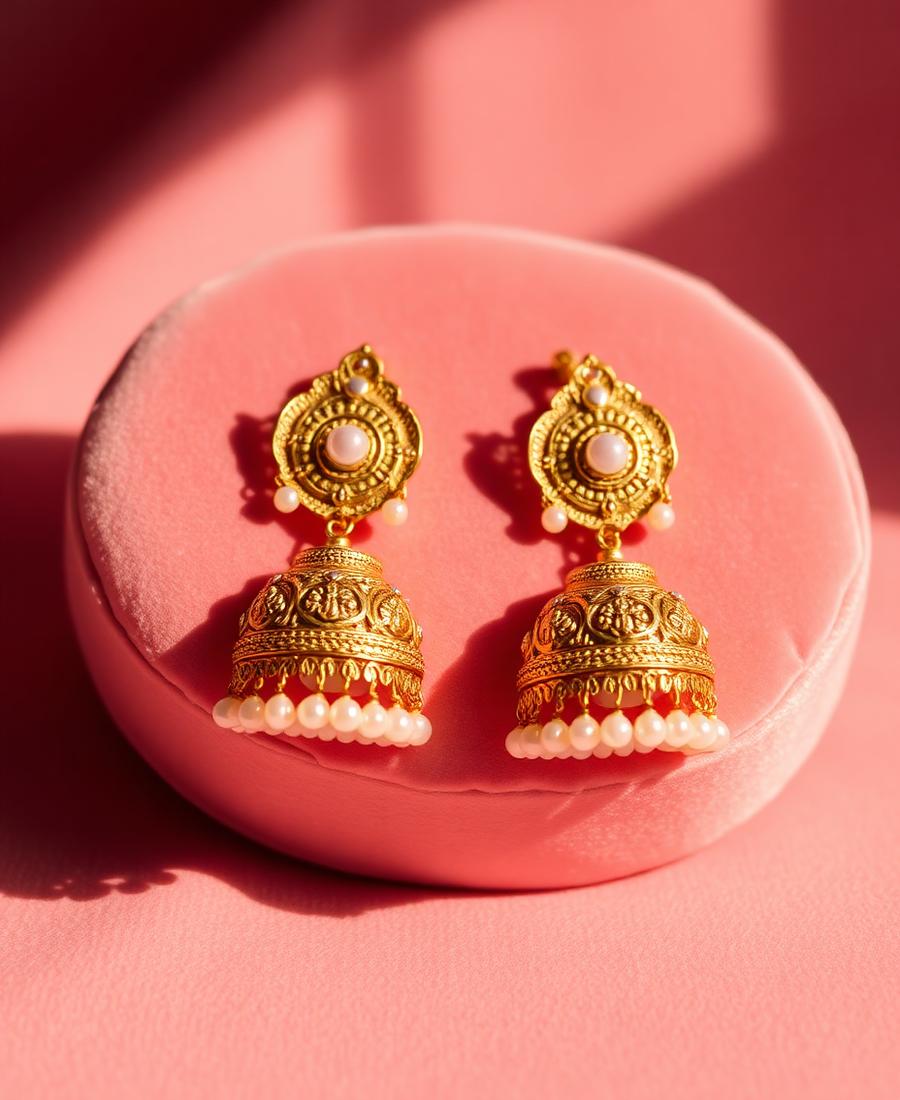 Pearl Jhumka Earrings